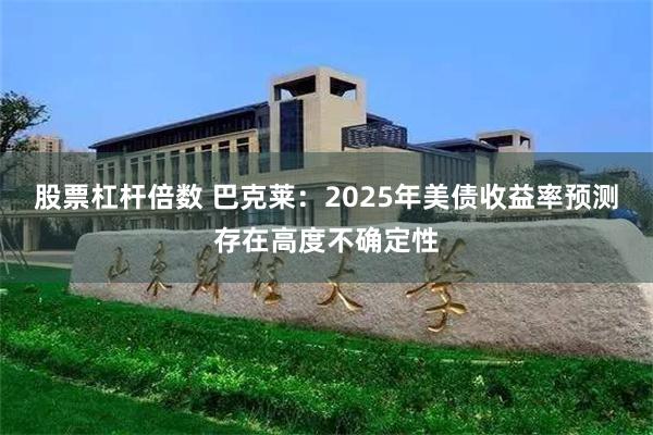 股票杠杆倍数 巴克莱：2025年美债收益率预测存在高度不确定性